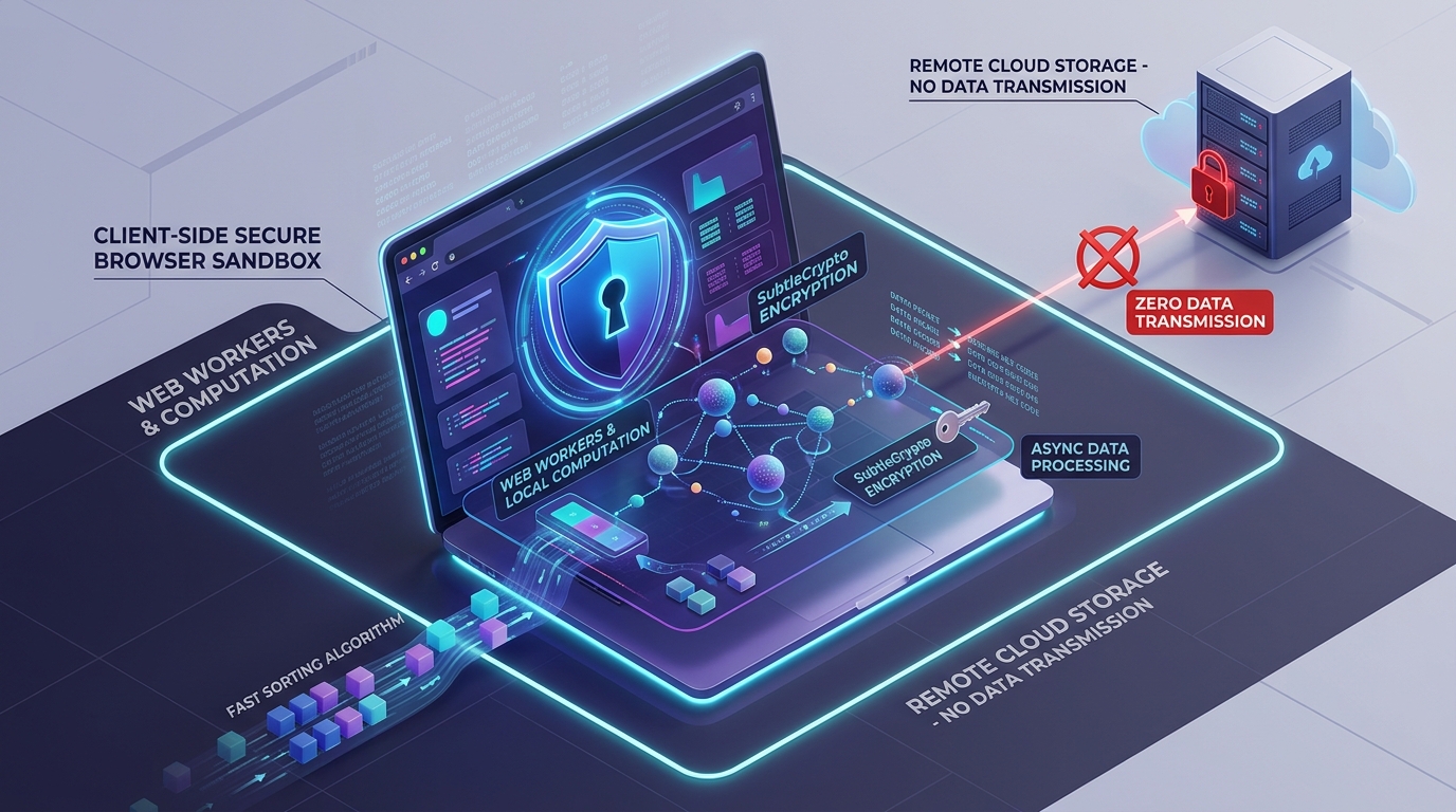 TextSorter Client-Side Security Architecture and Zero-Telemetry Execution Model